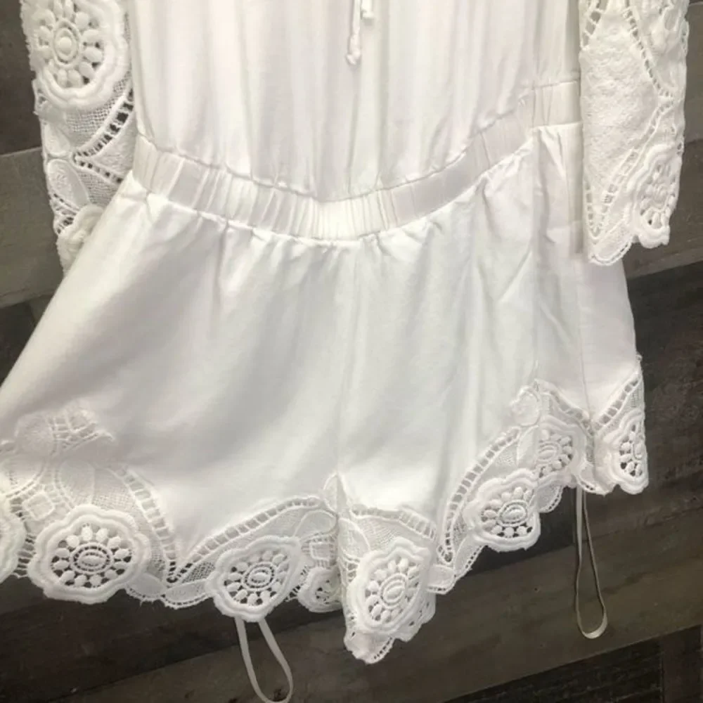 Liberty Garden Off Shoulder Lace Romper - Picture 5 of 7
